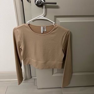 Long sleeve tan crop top!